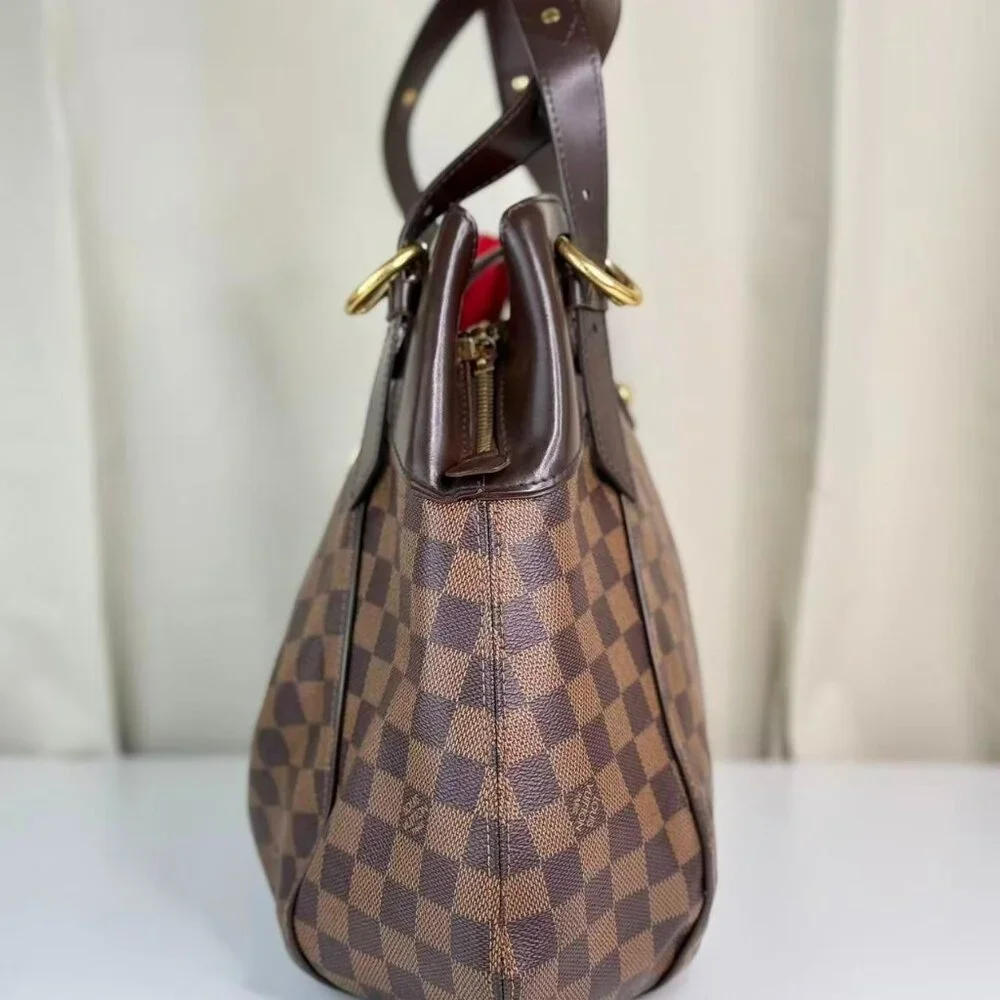 Louis Vuitton Damier Ebene Sistina GM Shoulder Bag Brown Checkerboard Pattern - Picture 3 of 10